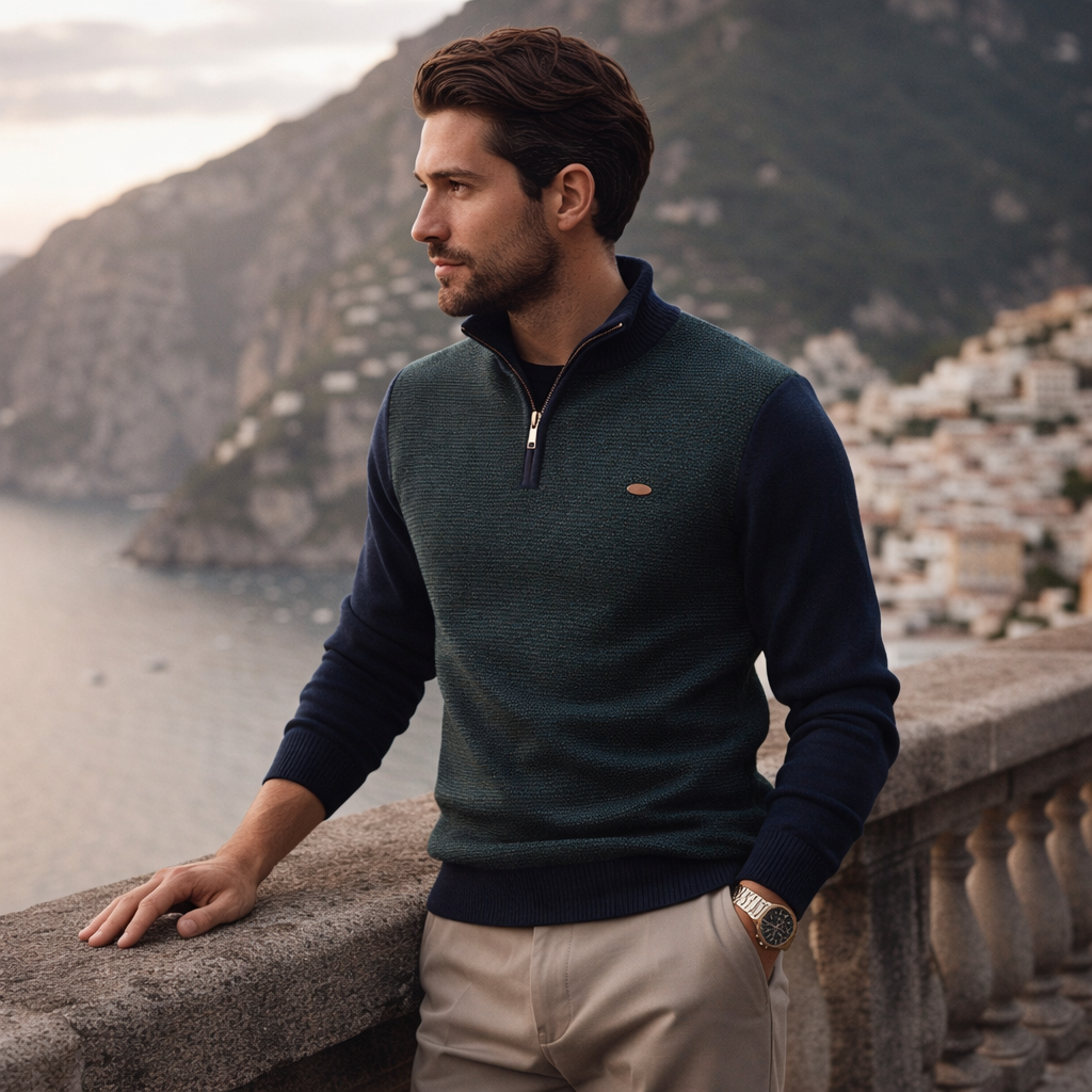 Whitmore Striped Turtleneck