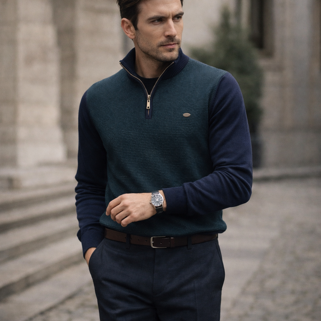 Whitmore Striped Turtleneck